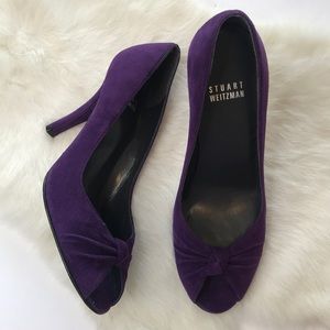 Vintage Stuart Weitzman Suede Heels Purple 6